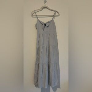 Light Blue Sleeveless Tiered Dress